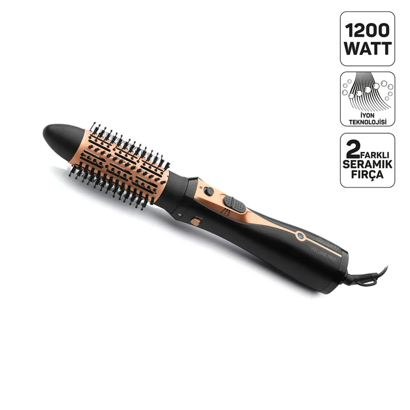 ARZUM AR5063 VOLUME PRO HAVA ÜFLEMELİ SAÇ ŞEKİLLENDİRİCİ SİYAH