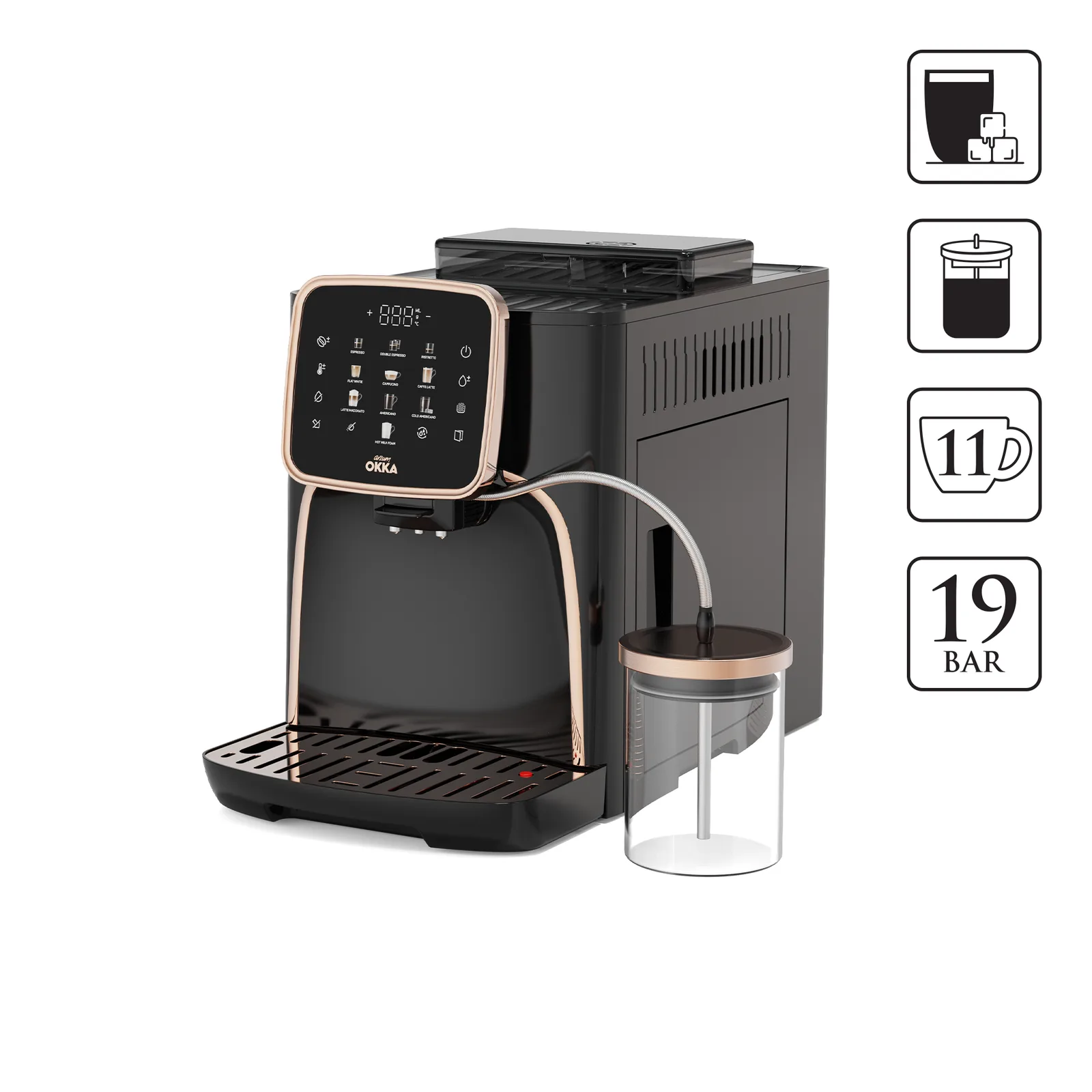ARZUM OKKA OK0028-04 PRO TAM OTO. ESPRESSO MAKİNESİ BAKIR