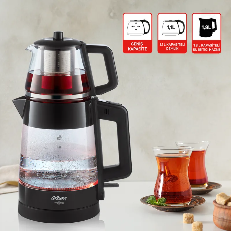 ARZUM AR3136 TEAMOND TEA MACHİNE SİYAH