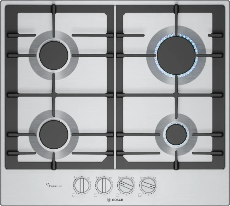 Bosch Seri 6 Gazlı Ankastre Ocak 4 Gözlü 60 cm Inox PCP6A5I90M