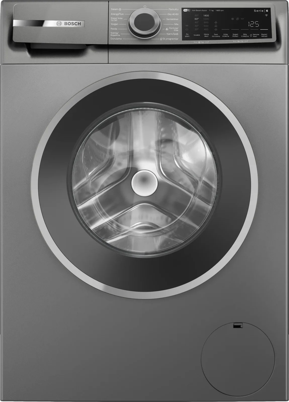 Bosch Seri 6 Çamaşır Makinesi 11 kg 1400 Devir Antrasit WGK264ZRTR