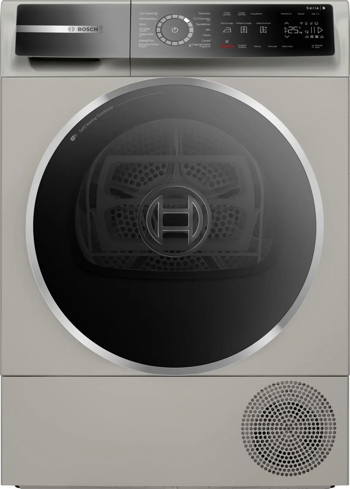 Bosch Seri 8 Isı Pompalı Kurutma Makinesi 9 kg Gümüş WQB245AXTR