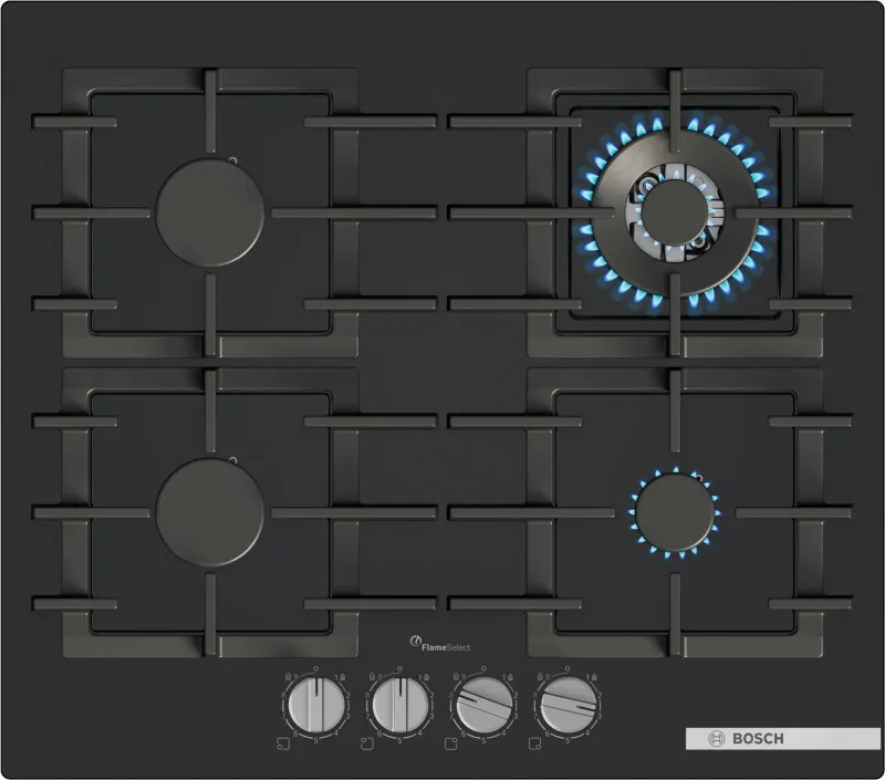 Bosch Seri 6 Gazlı Ankastre Ocak 4 Gözlü 60 cm Siyah Cam PPH6A6I40O