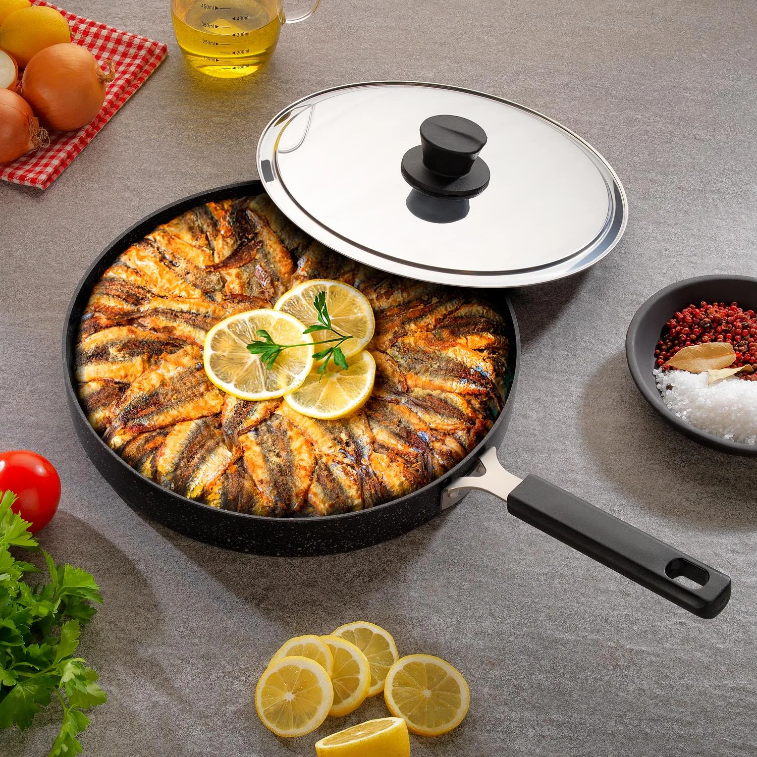 SHAFER FISH PAN KAPAKLI BALIK TAVASI 32 CM 2 PARCA